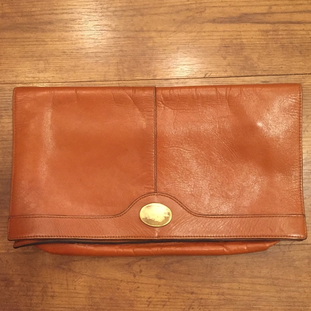 Vintage Brown Leather Clutch